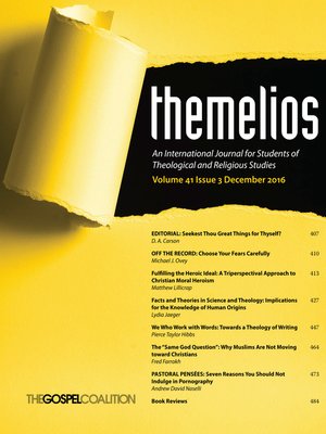 cover image of Themelios, Volume 41, Issue 3